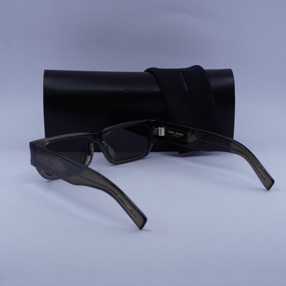 Saint Laurent SL660/F 003 Rectangle Sunglasses - Brown/Grey - Picture 13 of 13